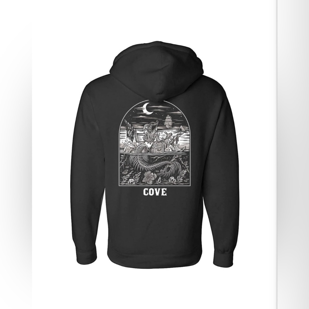 Cove Surf Co Large Black Tattooed Mermaid Hoodie